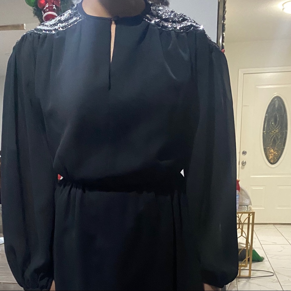 Vintage black dress by Gina Bacconi.
